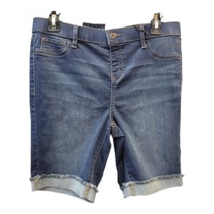 Size Large Blue Jean Shorts Vanilla Star Faux Zipper and Pockets
